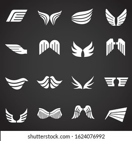 Wing related icons set on background for graphic and web design. Creative illustration concept symbol for web or mobile app.