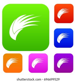 Wing set icon in different colors isolated vector illustration. Premium collection