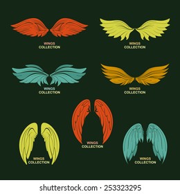 Wing set, stylized wings