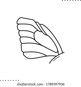 Wing shape of butterfly, aerodynamics vector icon in outline