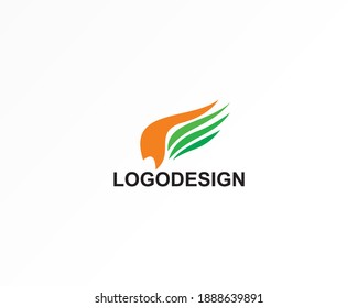 Wing shape icon logo design identity for corporate symbol