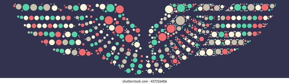 wing shape vector design by color point