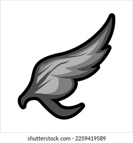 a wing shaped logo design taken from the R initials