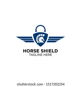 wing shield with horse logo template