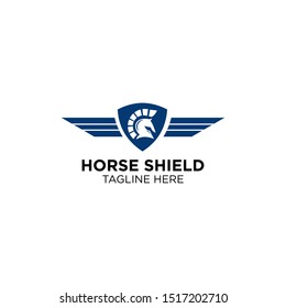 wing shield with horse logo template