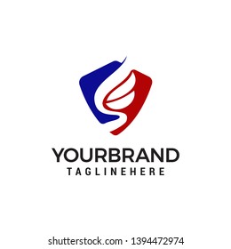 wing shield logo design concept template vector