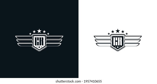 wing and shield logo design concept vector illustration