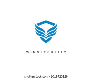 wing shield logo icon template