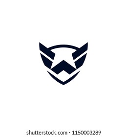 wing shield logo simple black badge icon design inspiration for security companies