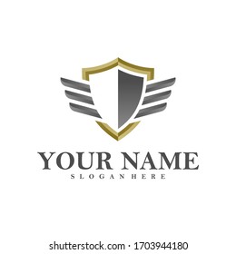 Wing Shield logo vector template, Creative Wings logo design concepts