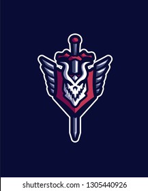 Wing Shield Sword E Sports Logo