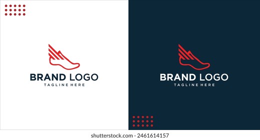 Línea de logotipo de zapatos de ala diseño simple, inspiración de diseño, Vector