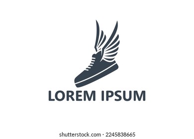 Wing shoe logo template design vector