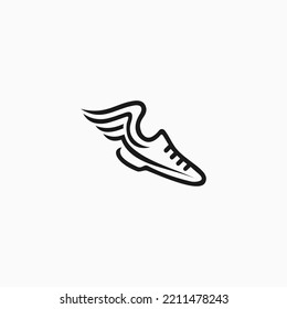 wing shoes logo design icon vector illustration template