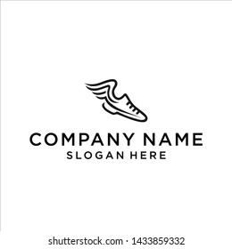 wing shoes logo design vector illustration template