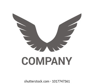 wing silhouette of eagle and angel logo design illustration concept classic ornament