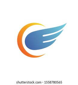 Wing Silhouette Logo Design Vector