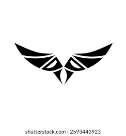 wing silhouette logo illustration. wing ornament logo. wings logo design in flat style.