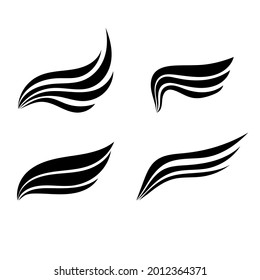 Wing silhouette vector symbol, isolated on white background , Illustration Vector EPS 10