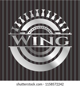 Wing silver shiny badge