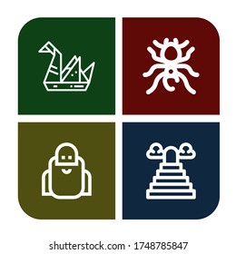 wing simple icons set. Contains such icons as Origami, Pheidole, Wise, Heaven, can be used for web, mobile and logo