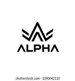 A wing simple monoline logo, logo letter A for brand and company