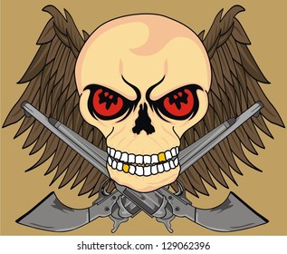 wing skull gun