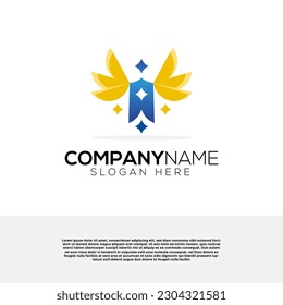 Wing star education logo creative vector design. Logo design inspiration