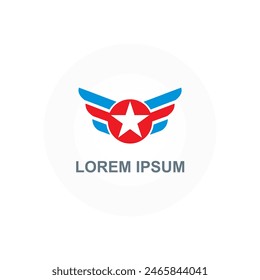 Ala con logotipo de icono de estrella