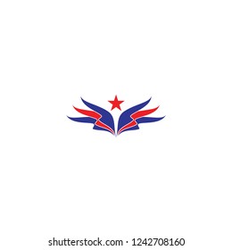 Wing with star Logo design, Air ways logo
