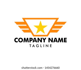 Wing Star Logo Template Design