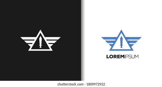 vector conjunto de plantillas de logotipo de la espada de ala 