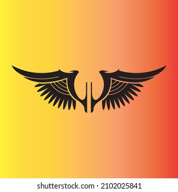 ilustración vectorial de símbolo de ala para vuelo