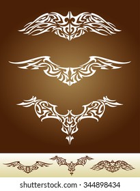 Wing Tattoo Set-Vector illustration of artistic wing set