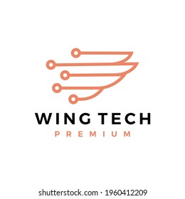 wing tech logo vector icon illustration