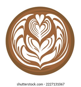 Wing Tulip Latte art Coffee Logo Design on white background, Vector illustration #12