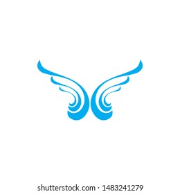 Wing with V letter logo design vector