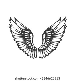 diseño de vectores de ala en blanco y negro
