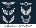 Wing vector. Wing icon set.