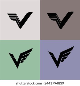 Wing vector. Wing icon set.
