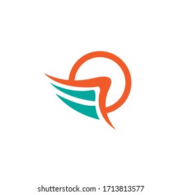 Wing vector logo design template