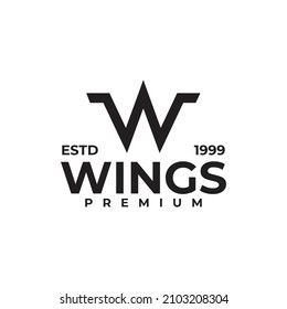 Wing W letter vector logo design