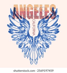 wing watercolor. fire angel slogan with angels wings vector illustration on white background. girls vector. graphic tee. t shirt design. fashion design