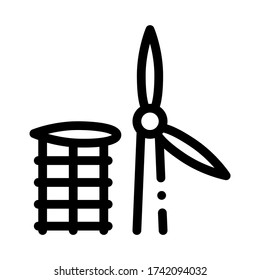 el ala del molino de viento se cayó fuera del vector del icono. ala de molino de viento se cayó la señal. ilustración de símbolo de contorno aislado
