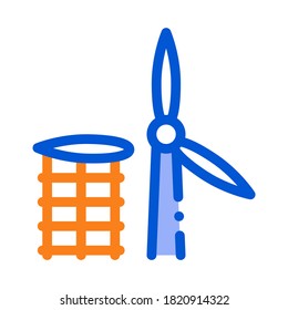 wing of windmill fell away icon vector. wing of windmill fell away sign. color symbol illustration