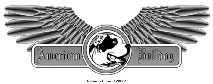 Winged American Bulldog logo