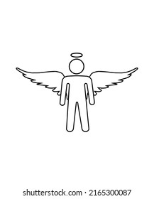icono de ángel alado icono ilustración de vector plantilla de logotipo