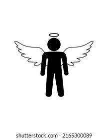winged angel icon vector illustration logo template
