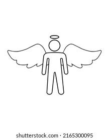 winged angel icon vector illustration logo template
