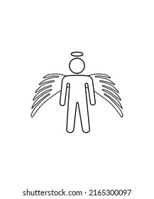 icono de ángel alado icono ilustración de vector plantilla de logotipo